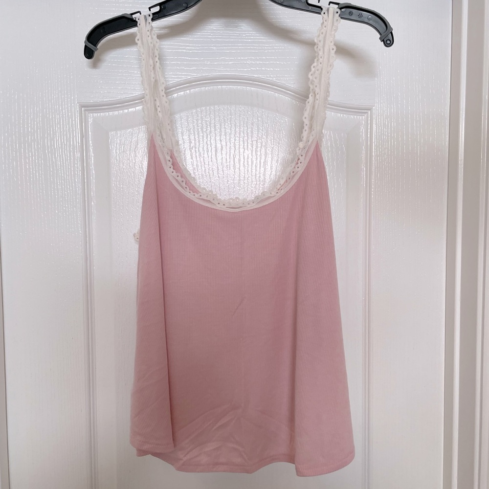 Victoria’s Secret tencel ribbed tank size Large- light pink 🎉Host Pick!🎉